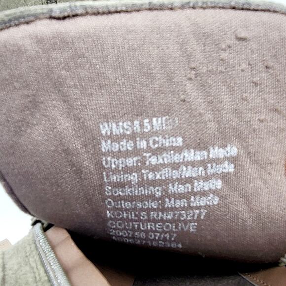 Y2K NIB Candie's Couture Olive Green Ankle Lace-up Chunky Heel Booties Sz 8.5 - Picture 10 of 12